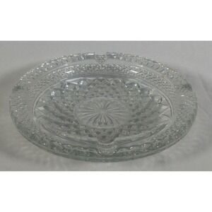 Vintage Anchor Hocking Wexford Clear Glass Ashtray Diamond Point 8.5"